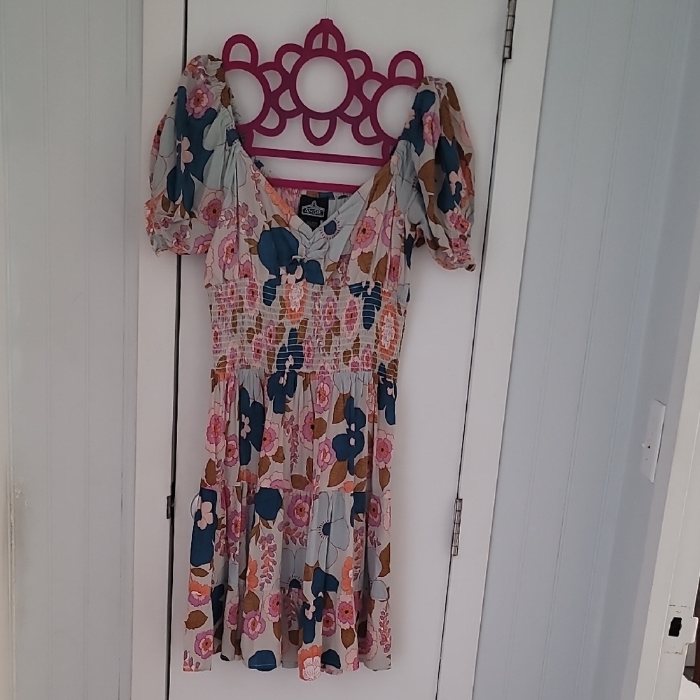 Floral Dress with Puff Sleeves